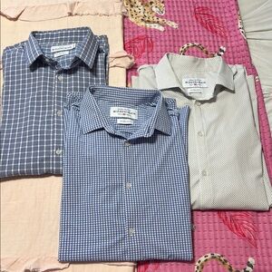 Mizzen+Main BUNDLE of three mens XX-Large long sleeve button ups blue and white